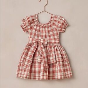 Charming Checkered Kids Dress in Red and White